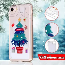 Merry Chrismats Tree Flowing Snowflake Liquided sand Case for iphone 6 6S 7 8 Plus X Case Soft Transparent Clear Chrismats Gift