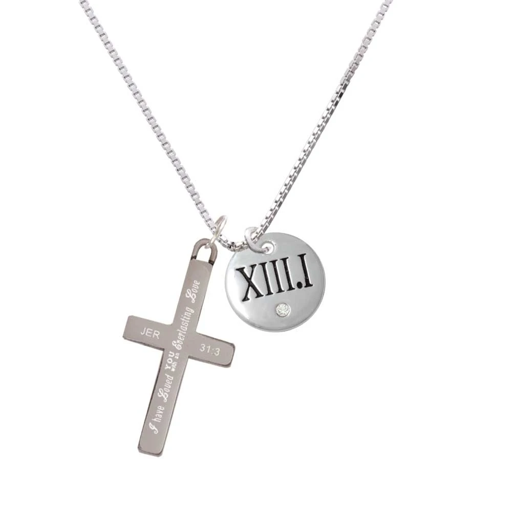 Half Marathon with Clear Crystal Roman Numeral - Everlasting Love Cross Necklace | Украшения и аксессуары