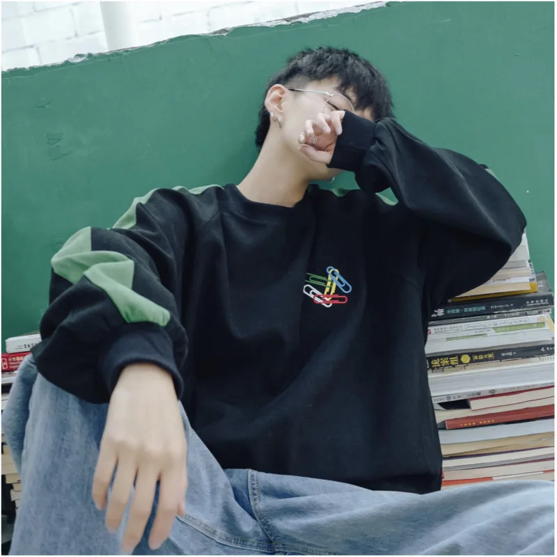 2019 Spring Trend Korean Version Of The Campus Style Long-sleeved Stitching Loose Simple Pullover Small Fresh Casual Party
2019 Spring Trend Korean Version Of The Campus Style Long-sleeved Stitching Loose Simple Pullover Small Fresh Casual Party