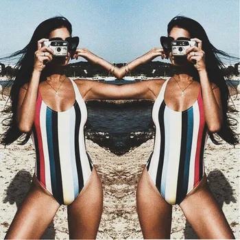 2018 Women Backless Striped Monokini One Piece Bikini Swimwear Bathing Suit Biquini Beachwear
2018 Women Backless Striped Monokini One Piece Bikini Swimwear Bathing Suit Biquini Beachwear