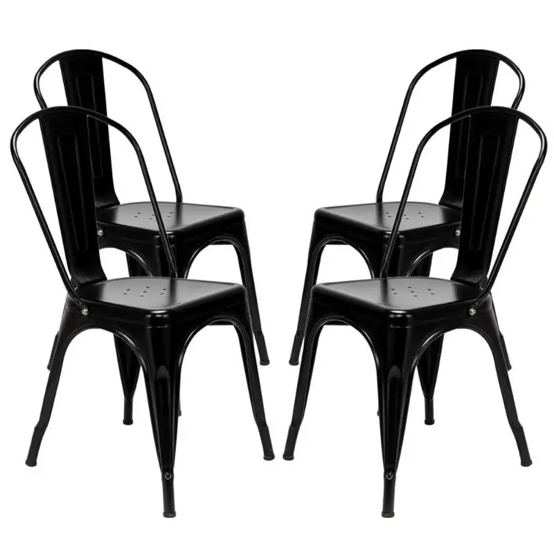 4pcs Bar Chair Dinnering Chair Retro Industrial Style Iron Sheet Chair Black Living Room Home Restaurant Chair
4pcs Bar Chair Dinnering Chair Retro Industrial Style Iron Sheet Chair Black Living Room Home Restaurant Chair