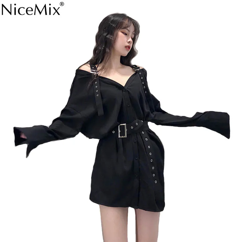 NiceMix 2019 New Women's Long Style Blouse Shirts Fashion Black Buckle Off Shoulder Slash Neck See Through Top Women Sexy Shirt
NiceMix 2019 New Women's Long Style Blouse Shirts Fashion Black Buckle Off Shoulder Slash Neck See Through Top Women Sexy Shirt