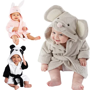 

Hooded Baby Infant Girl Boy Cotton Bath Towel Wrap Bathrobe Cute Cartoon Mouse/Panda/Bunny Design 1-5Y