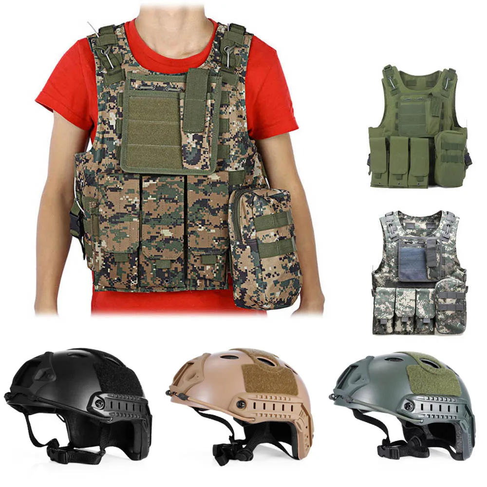 600D Oxford Military Tactical Vest + Tactical Helmet Army Airsoft Molle Vest CS Combat Hunting Vest Pouch Assault Plate Carrier
600D Oxford Military Tactical Vest + Tactical Helmet Army Airsoft Molle Vest CS Combat Hunting Vest Pouch Assault Plate Carrier