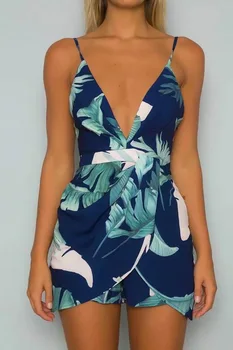 2020 Summer Sexy Leaf Printing V Collar Wrapped Jumpsuits Women's Boho Backless Holiday Playsuits Back Cross Vacation Bodysuits
2020 Summer Sexy Leaf Printing V Collar Wrapped Jumpsuits Women's Boho Backless Holiday Playsuits Back Cross Vacation Bodysuits
