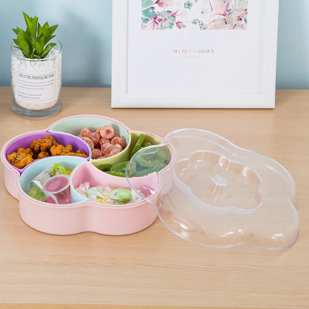Multi Grid Snack Box with Lid Plastic Nut Serving Tray Platter Party Flower Shape Dried Fruit Snack Box
Multi Grid Snack Box with Lid Plastic Nut Serving Tray Platter Party Flower Shape Dried Fruit Snack Box