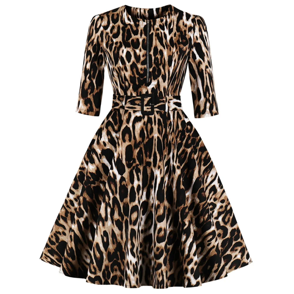 Winter Women Dresses 50S 60S Vintage Robe Swing Pinup Elegant Party Dress Long Sleeve Casual Leopard Print Dress Pockets
Winter Women Dresses 50S 60S Vintage Robe Swing Pinup Elegant Party Dress Long Sleeve Casual Leopard Print Dress Pockets