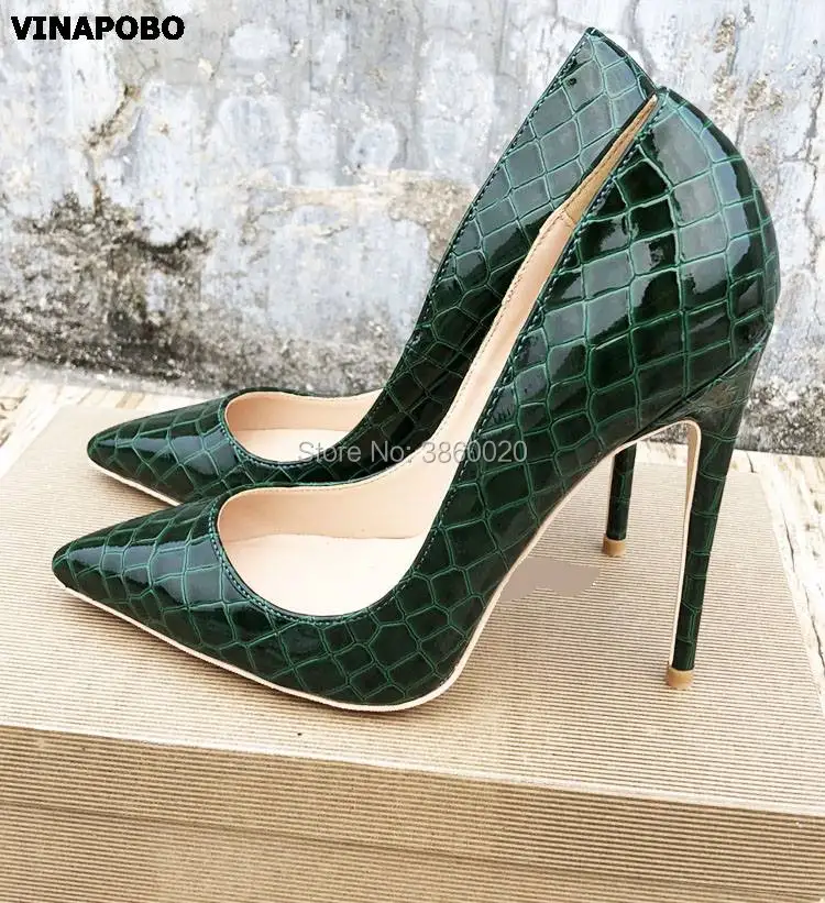 Vinapobo 2019 NEW Women Shoes Green Snake Printed Patent Leather Sexy Stilettos High Heels 12/10/8cm Pointed Toe Women Pumps
Vinapobo 2019 NEW Women Shoes Green Snake Printed Patent Leather Sexy Stilettos High Heels 12/10/8cm Pointed Toe Women Pumps