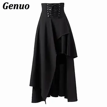 Genuo Gothic Women Skirts High Waist Lace Up Long Maxi Skirt Retro Female Strappy Bandage Irregular A-Line Skirts Jupe Femme
Genuo Gothic Women Skirts High Waist Lace Up Long Maxi Skirt Retro Female Strappy Bandage Irregular A-Line Skirts Jupe Femme