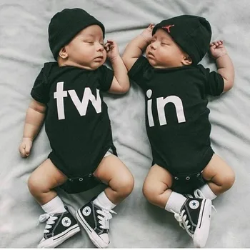 Twins Boys Girls Rompers Newborn Baby Infant Clothes Cotton Infant Short Sleeve Letter Jumpsuit Summer One Piece for Babies
Twins Boys Girls Rompers Newborn Baby Infant Clothes Cotton Infant Short Sleeve Letter Jumpsuit Summer One Piece for Babies