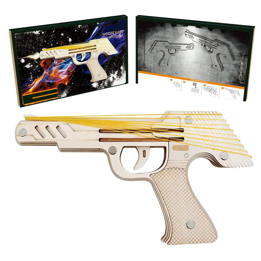 3D Wooden Toys Models Puzzle - Simulation Bullet Rubber Band Launcher Mechanical Rubber Band Toy Handgun Models
3D Wooden Toys Models Puzzle - Simulation Bullet Rubber Band Launcher Mechanical Rubber Band Toy Handgun Models