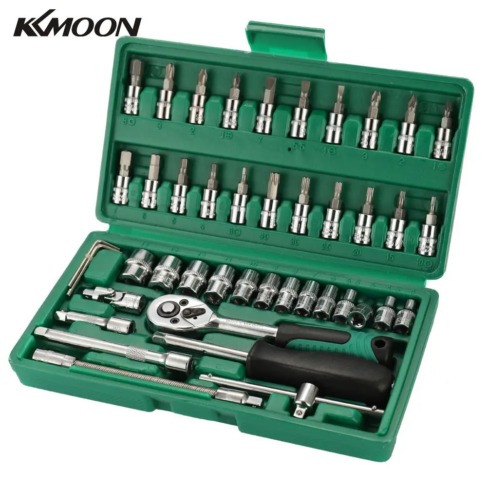 46pcs Multifunctional Professional Steel Socket Wrench Tool Set Car Repair Toolbox Automobile and Motorcycle Tools
46pcs Multifunctional Professional Steel Socket Wrench Tool Set Car Repair Toolbox Automobile and Motorcycle Tools