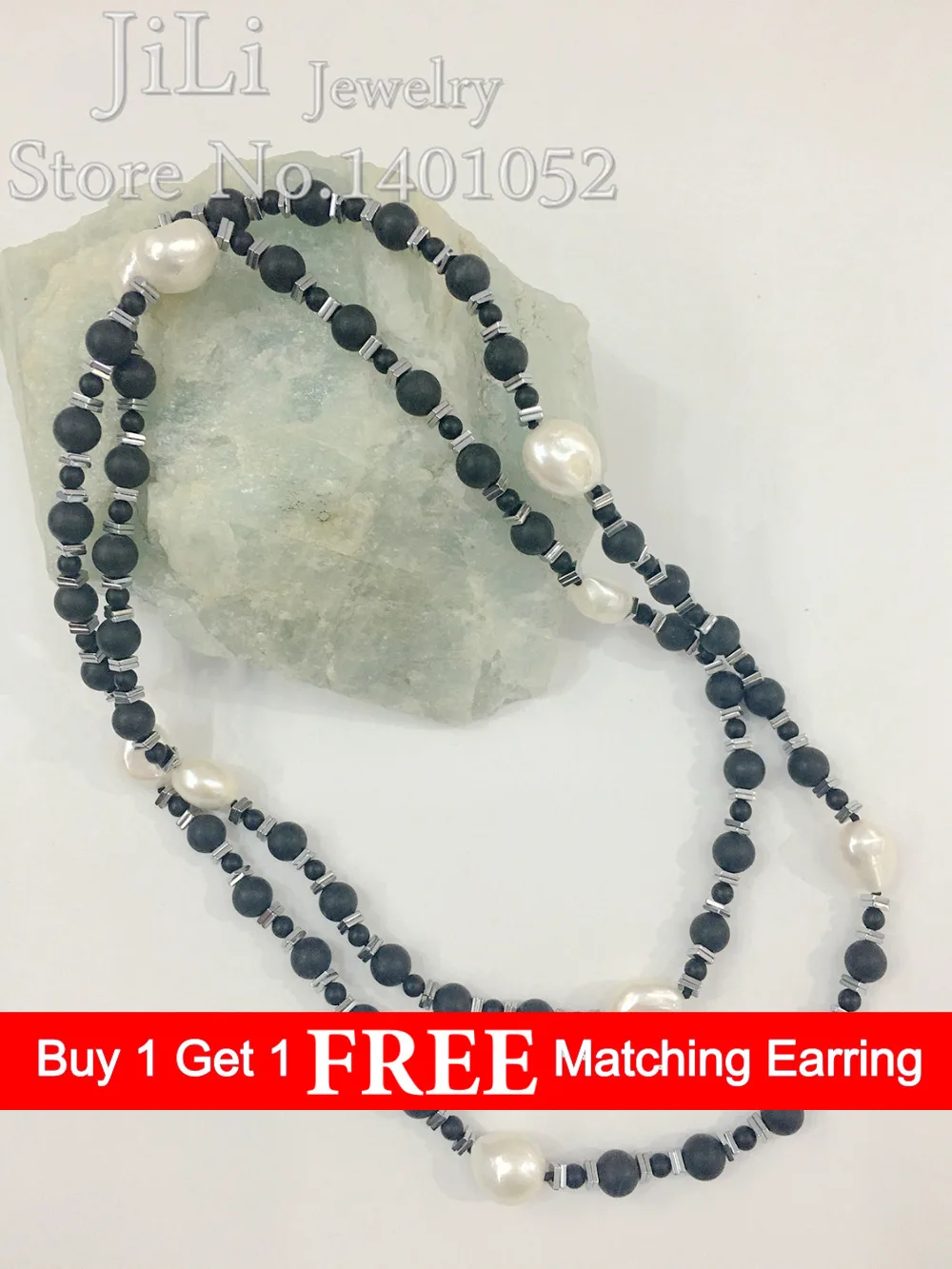 Brief style - Frosted Black Agate ,Hematite with Irregular shape Freshwater Pearl Necklace about 96cm Free Shipping
Brief style - Frosted Black Agate ,Hematite with Irregular shape Freshwater Pearl Necklace about 96cm Free Shipping