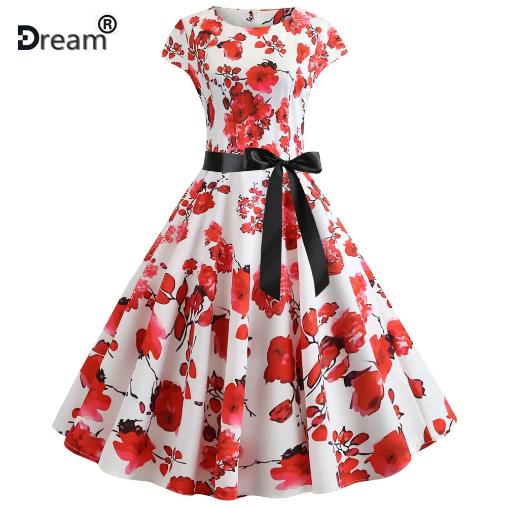 Women Summer Floral Dress 50s Vintage Casual Elegant Print O Neck Party Work Office Dress Retro Rockabilly Vestidos Women dress
Women Summer Floral Dress 50s Vintage Casual Elegant Print O Neck Party Work Office Dress Retro Rockabilly Vestidos Women dress