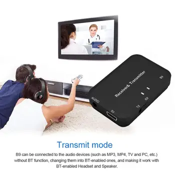 

B9 Bluetooth V4.2 Transmitter Receiver Wireless A2DP Stereo Audio 3.5mm Aux Adapter r20