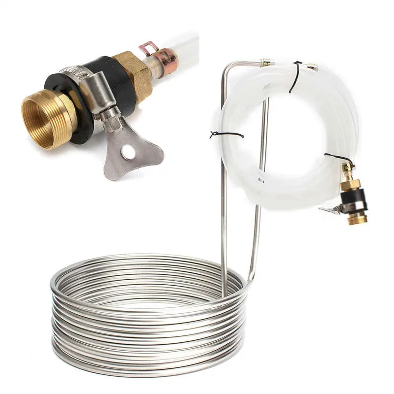 Super Efficient Stainless Steel Immersion Wort Chiller elevated Coils Home Brew Beer With Silicone Tubing - Home Brew
Super Efficient Stainless Steel Immersion Wort Chiller elevated Coils Home Brew Beer With Silicone Tubing - Home Brew
