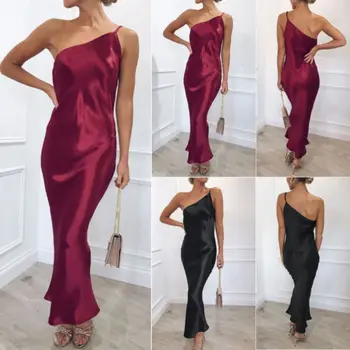 Women High Waist Stretchy Bodycon Sexy Single Shoulder Dresses Ladies Solid Long Dress
Women High Waist Stretchy Bodycon Sexy Single Shoulder Dresses Ladies Solid Long Dress