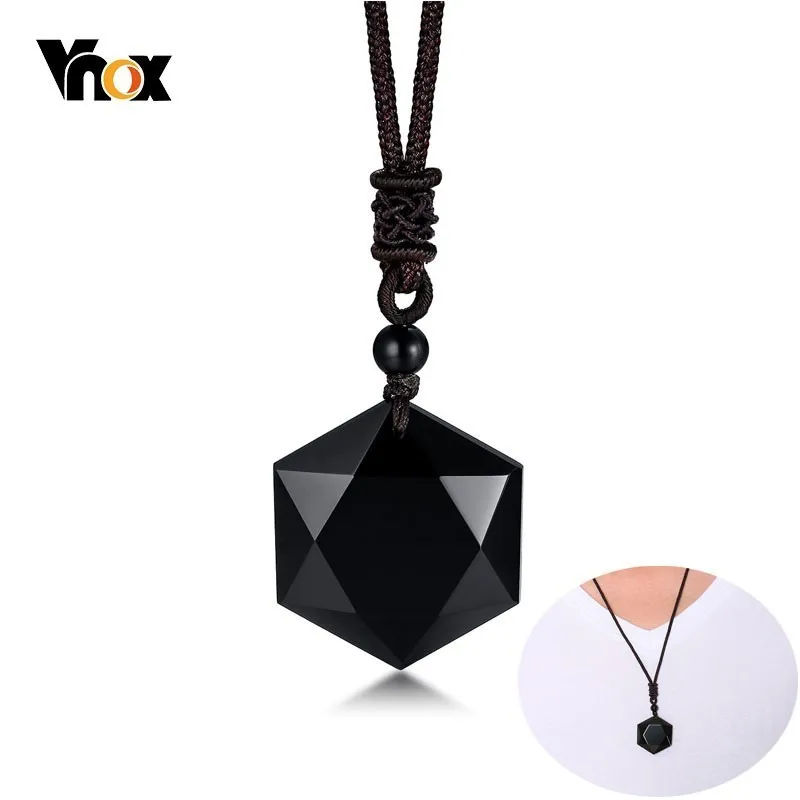 Vnox Black Obsidian Pendant Necklace Star of RongDe Lucky Love Crystal Male Choker Collar With Free Rope Length Adjustable
Vnox Black Obsidian Pendant Necklace Star of RongDe Lucky Love Crystal Male Choker Collar With Free Rope Length Adjustable