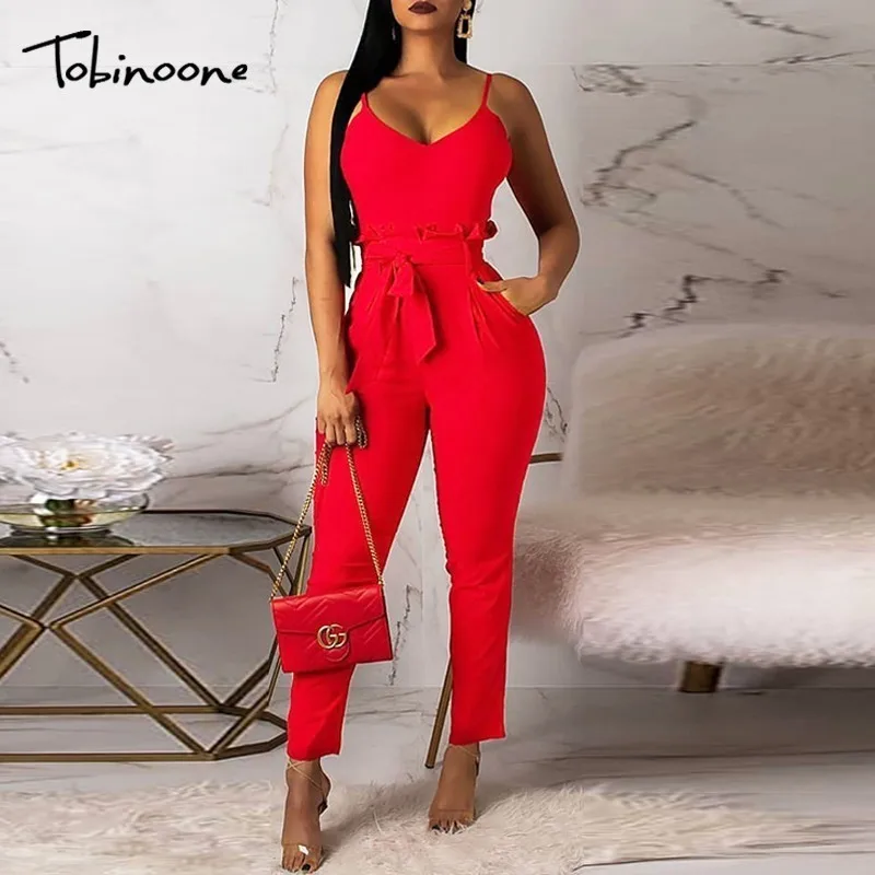Tobinoone Bow tie adjustable women jumpsuit Elegant summer 2019 long jumpsuit Chic backless casual streetwear sexy jumpsuit
Tobinoone Bow tie adjustable women jumpsuit Elegant summer 2019 long jumpsuit Chic backless casual streetwear sexy jumpsuit