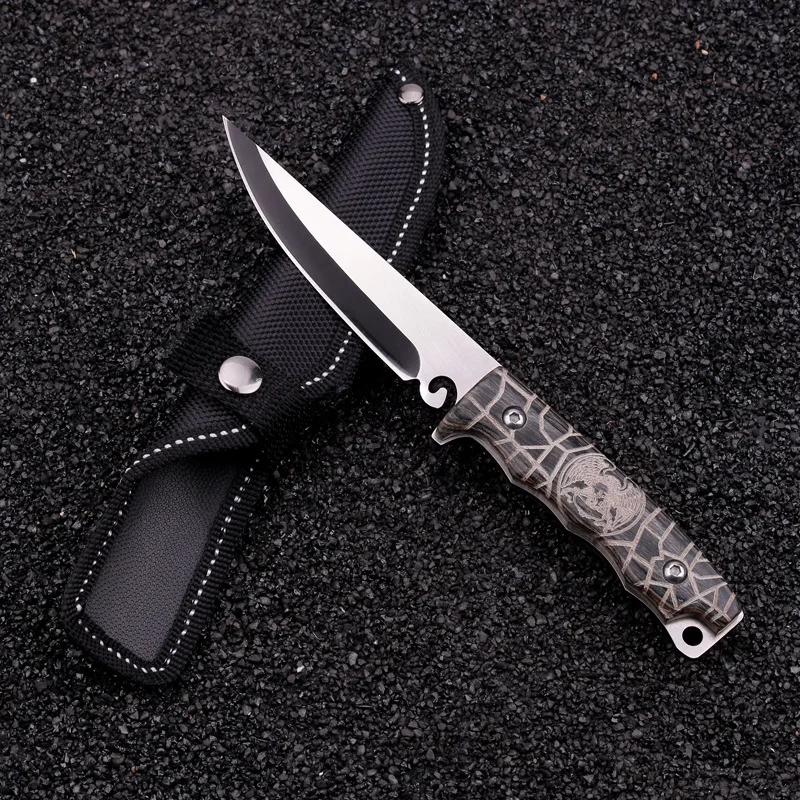 Fixed Bland Knife Tactical Hunting Knife Wooden Handle Stainless Steel Blades Outdoor Sports Fruit Knives.
Fixed Bland Knife Tactical Hunting Knife Wooden Handle Stainless Steel Blades Outdoor Sports Fruit Knives.