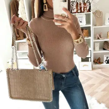 2019 New Women Autumn Sexy Solid Color Turtleneck Slim Fit Bodysuits Warm Long Sleeve Bodycon Clothing Casual Female Jumpsuit
2019 New Women Autumn Sexy Solid Color Turtleneck Slim Fit Bodysuits Warm Long Sleeve Bodycon Clothing Casual Female Jumpsuit