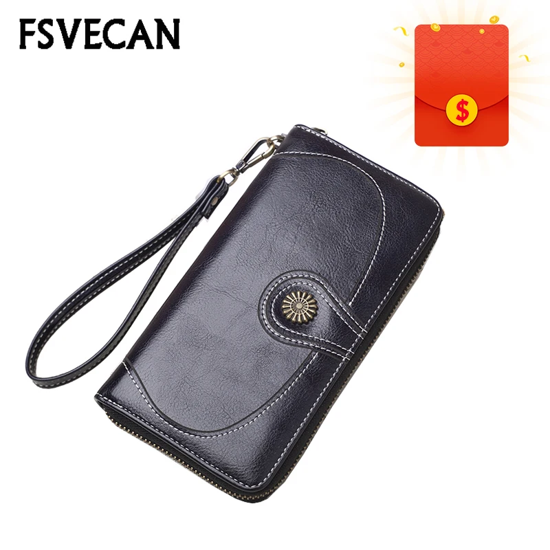Retro Wallet Women Long Clutch Purse Ladies Oil Wax Leather Card Holder Phone Coin Money Zipper Bag Wallets Portefeuille Femme
Retro Wallet Women Long Clutch Purse Ladies Oil Wax Leather Card Holder Phone Coin Money Zipper Bag Wallets Portefeuille Femme