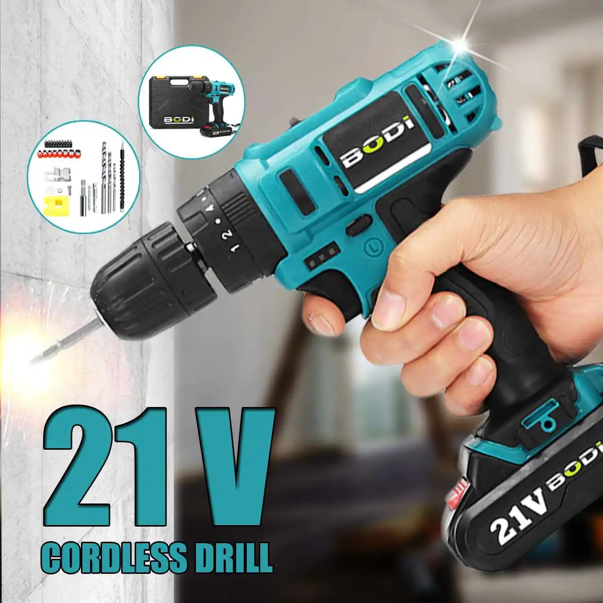 21V 2 Speed LED Electric Screwdriver Cordless Drills Wireless Rechargeable Battery Power Driver 3/8" Hand Tools 18+1 NM Torque
21V 2 Speed LED Electric Screwdriver Cordless Drills Wireless Rechargeable Battery Power Driver 3/8" Hand Tools 18+1 NM Torque