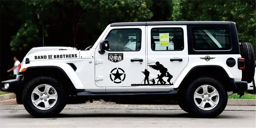 Black Vinyl Film Soldier Brothers Army Style Car Sticker For JEEP SUV | Автомобили и мотоциклы