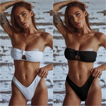 Swimsuits Women Bow Tube Top Bikini 2019 Strap Solid White Black Split Two Pieces Swimwear Female Bikini Set Lady Swimming Suit
Swimsuits Women Bow Tube Top Bikini 2019 Strap Solid White Black Split Two Pieces Swimwear Female Bikini Set Lady Swimming Suit