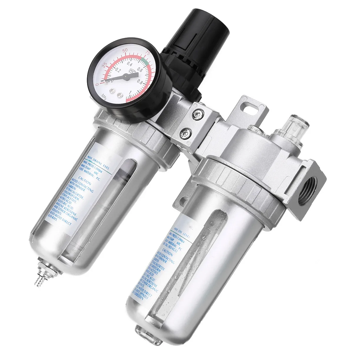 High Precision G1/2" Oil Water Separator With Regulator Gauge Air Compressor Filter Oil Water Separator Trap Aluminum Alloy
High Precision G1/2" Oil Water Separator With Regulator Gauge Air Compressor Filter Oil Water Separator Trap Aluminum Alloy