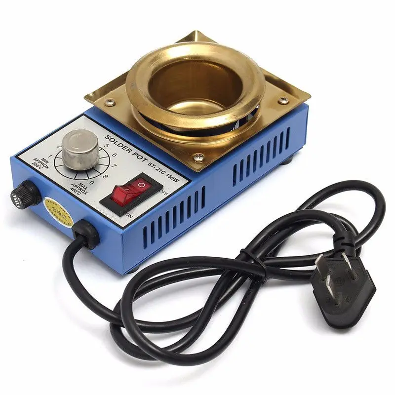 50W 220V Solder Pot Soldering Desoldering Bath Titanium Plate 50mm 1200-450 Celsius Electric Soldering Irons
50W 220V Solder Pot Soldering Desoldering Bath Titanium Plate 50mm 1200-450 Celsius Electric Soldering Irons