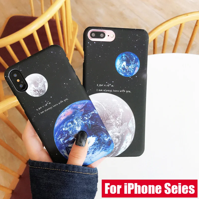 

JONSNOW PC Hard Case for iPhone XS Max XR XS Cases Earth Planet Starry Sky Patterns Phone Cover for iPhone 6 6S 7P 8 Plus Fundas