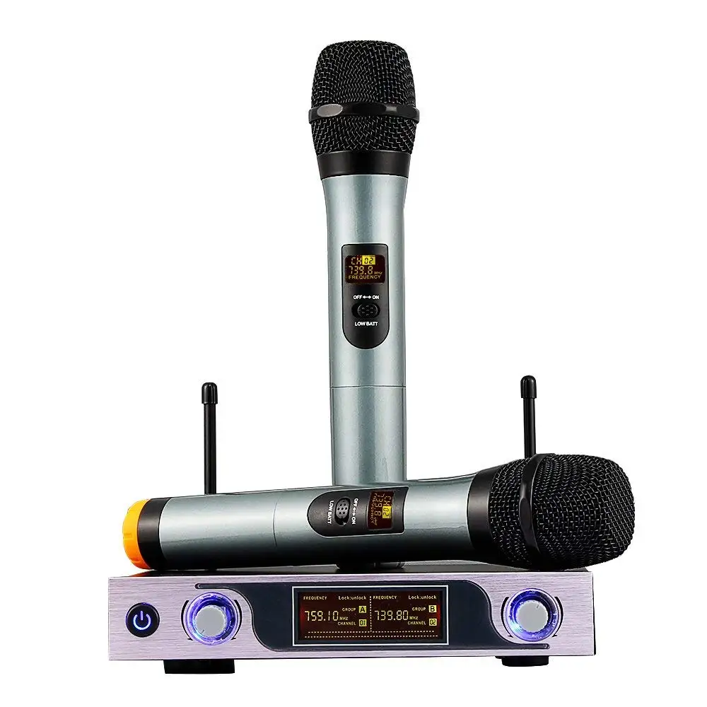 2019 Wireless Microphone System 2 Channel 2 Cordless Handheld Mic Kraoke Speech Party supplies Cardioid Microphone Professional
2019 Wireless Microphone System 2 Channel 2 Cordless Handheld Mic Kraoke Speech Party supplies Cardioid Microphone Professional