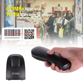 433MHz Wireless 1D 2D Image Barcode Scanner with USB Cradle Receiver Charging Base Long Transmission Distance Bar Code Reader
433MHz Wireless 1D 2D Image Barcode Scanner with USB Cradle Receiver Charging Base Long Transmission Distance Bar Code Reader