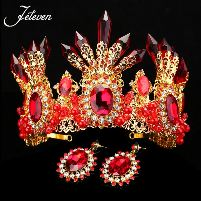 Luxury Baroque Big Crystal Rhinestone Tiaras Bridal Queen Crown Earring Set Wedding Party Stage Prom Carnival Girl Hair Jewelry
Luxury Baroque Big Crystal Rhinestone Tiaras Bridal Queen Crown Earring Set Wedding Party Stage Prom Carnival Girl Hair Jewelry