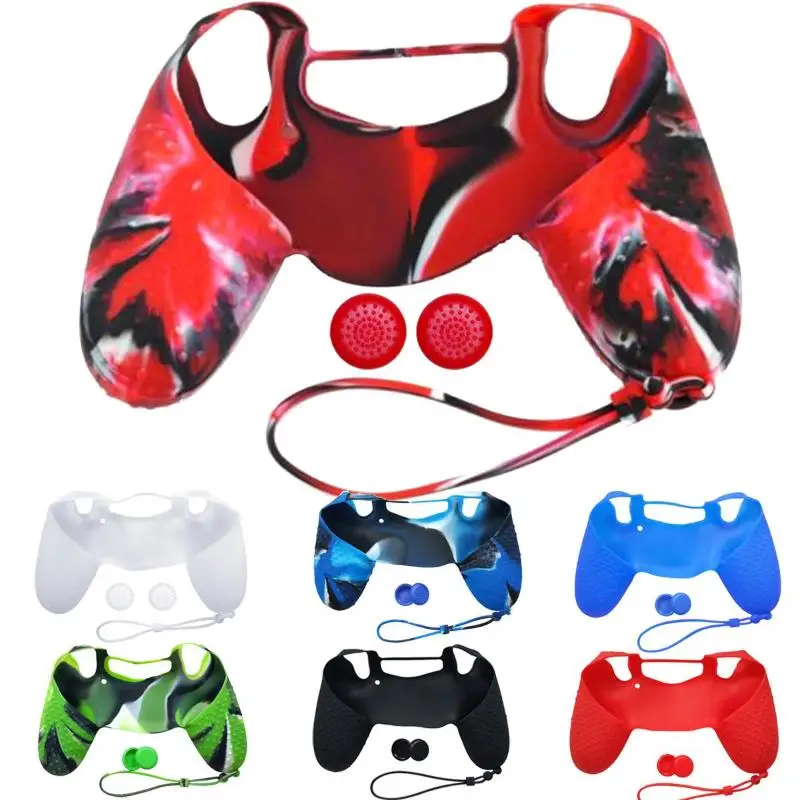 Silicone Anti-slip Grip Handle Cover Lanyard 2 Thumbstick Caps for Sony PS4 Colorful High Quality Gamepad Covers Game Accessory
Silicone Anti-slip Grip Handle Cover Lanyard 2 Thumbstick Caps for Sony PS4 Colorful High Quality Gamepad Covers Game Accessory