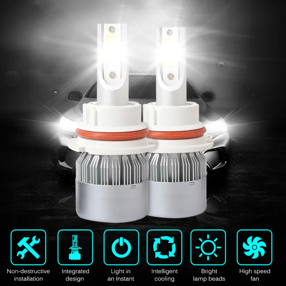 2 Pcs C6 LED Headlight Bulbs 6500K Headlights Lamp H4/9003/HB2 Hi/Lo H1 H3 H7 9004/HB1 9005/HB3 9006/HB4 9007/HB5 LED Lamp
2 Pcs C6 LED Headlight Bulbs 6500K Headlights Lamp H4/9003/HB2 Hi/Lo H1 H3 H7 9004/HB1 9005/HB3 9006/HB4 9007/HB5 LED Lamp