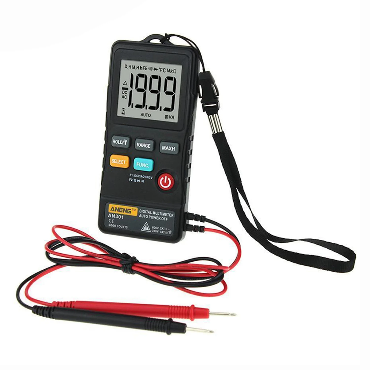 FUNN-Aneng An301 Mini Digital Multimeter 1999 Counts Portable Ac Dc Voltmeter Resistance Ammeter Meter Tester With Led Light
FUNN-Aneng An301 Mini Digital Multimeter 1999 Counts Portable Ac Dc Voltmeter Resistance Ammeter Meter Tester With Led Light