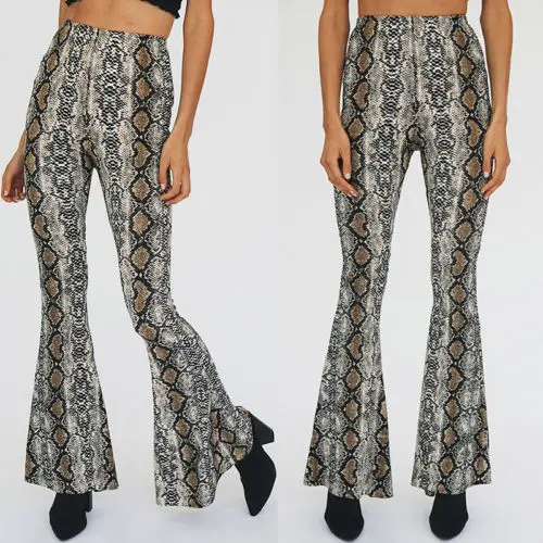 Women Ladies Print Casual Pants Capris Clothing Women's Summer Snake Skin Python Printed High Waist Stretchy Bell Bottoms Pant
Women Ladies Print Casual Pants Capris Clothing Women's Summer Snake Skin Python Printed High Waist Stretchy Bell Bottoms Pant