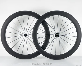 

Brand New 700C 60mm clincher rims Road bike matt 3K full carbon fibre bicycle carbon wheelset basalt 23 25mm width Free shipping