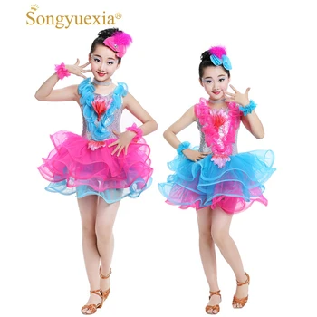 Songyuexia blue pink Children Princess Stage dress girl Latin tutu dancewear Performance dance Skirt for Kid
Songyuexia blue pink Children Princess Stage dress girl Latin tutu dancewear Performance dance Skirt for Kid
