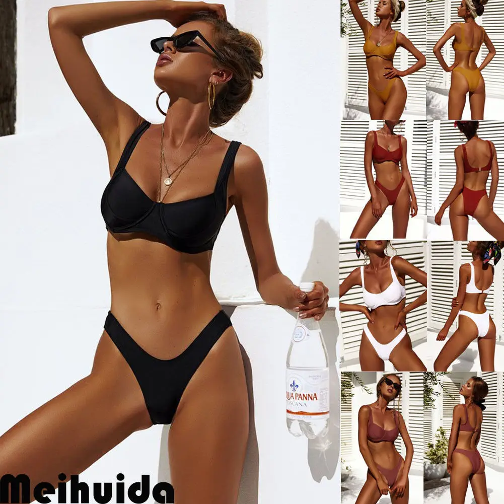 High Waist Thong Bikini Set Women 2019 New Push Up Padded Swimwear Biquini Swimsuit Pure Color Women Bathing Suit Beach Monokini
High Waist Thong Bikini Set Women 2019 New Push Up Padded Swimwear Biquini Swimsuit Pure Color Women Bathing Suit Beach Monokini