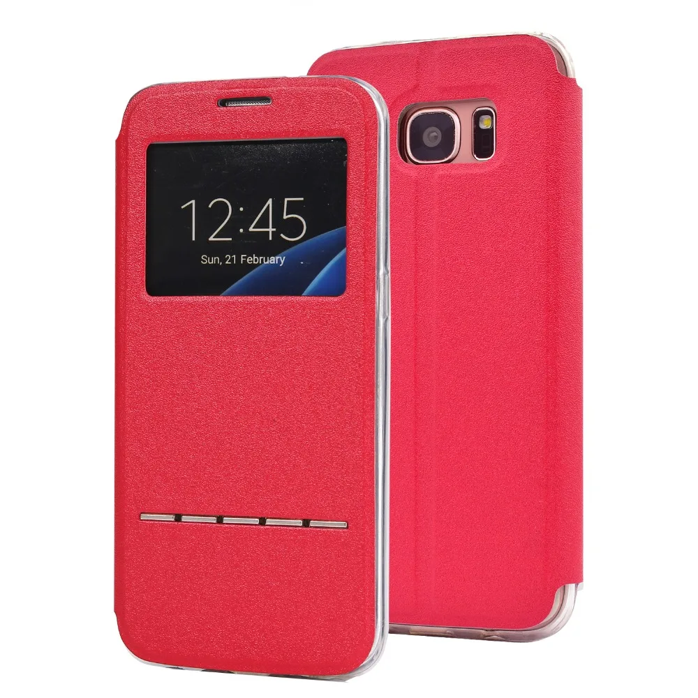 Умный сенсорный флип чехол для Samsung S3 S4 S5 Mini кожаный с окошком Galaxy S20 S10 S8 Plus S7 S6 Edge