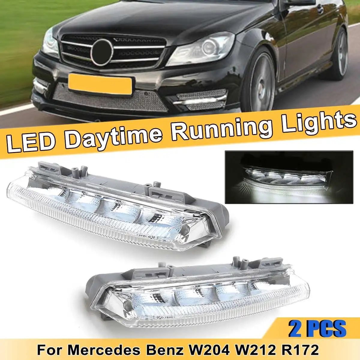 2Pcs 12V Car LED DRL White Daytime Running Lights Side Fog Light Lamp For Mercedes For Benz W204 W212 R172
2Pcs 12V Car LED DRL White Daytime Running Lights Side Fog Light Lamp For Mercedes For Benz W204 W212 R172