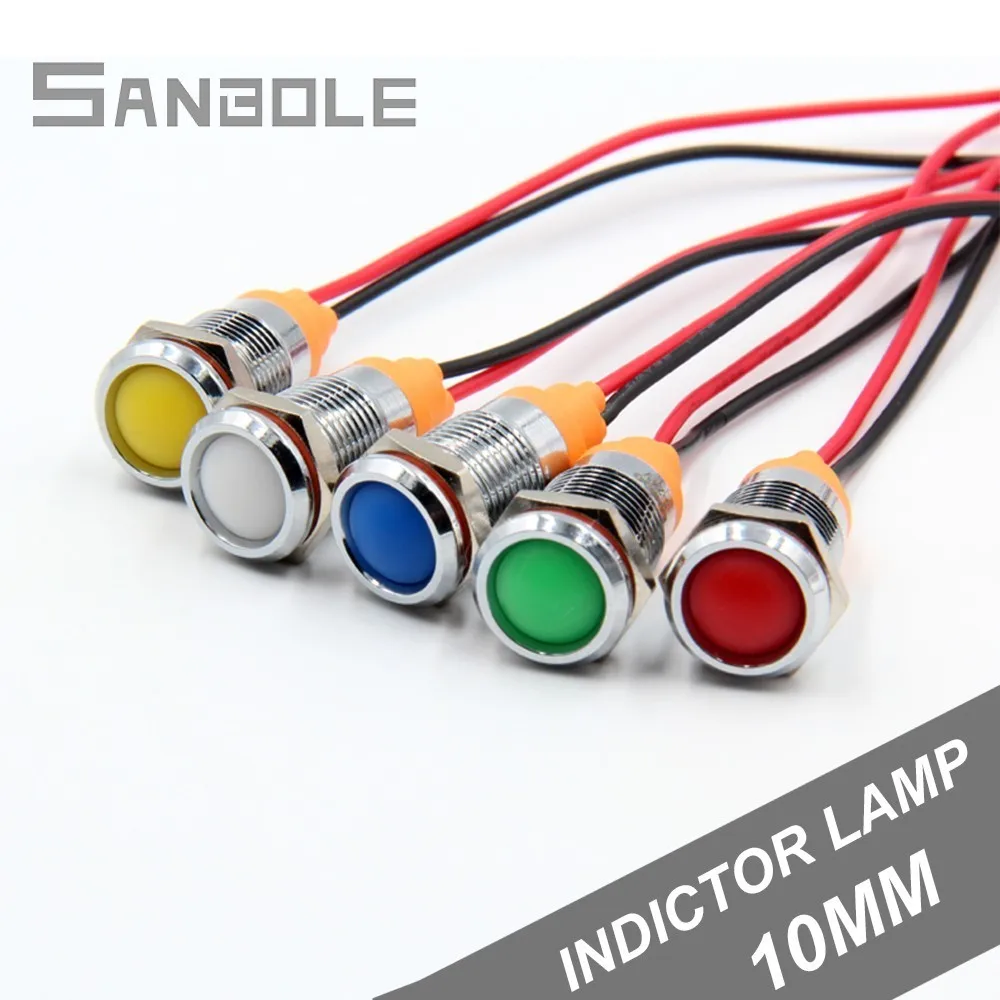 Led Metal Indicator Light 10mm Waterproof Signal Lamp Power Supply Work Lamp 12v24v220v with 150mm wire
Led Metal Indicator Light 10mm Waterproof Signal Lamp Power Supply Work Lamp 12v24v220v with 150mm wire