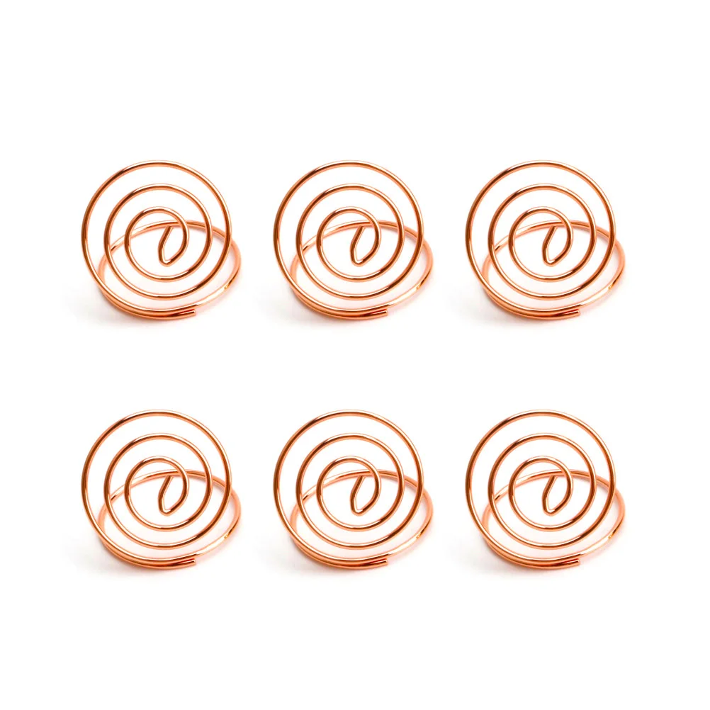 24 Pcs Table Number Holders Ring Shape Card Holder Circle Stereo Note Pad Menu Clips |