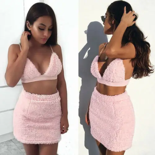 Hirigin 2Pcs Womens Sexy Solid Fluff Crop Top Bra Summer Beach Mini Skirt Bodycon Party Set
Hirigin 2Pcs Womens Sexy Solid Fluff Crop Top Bra Summer Beach Mini Skirt Bodycon Party Set