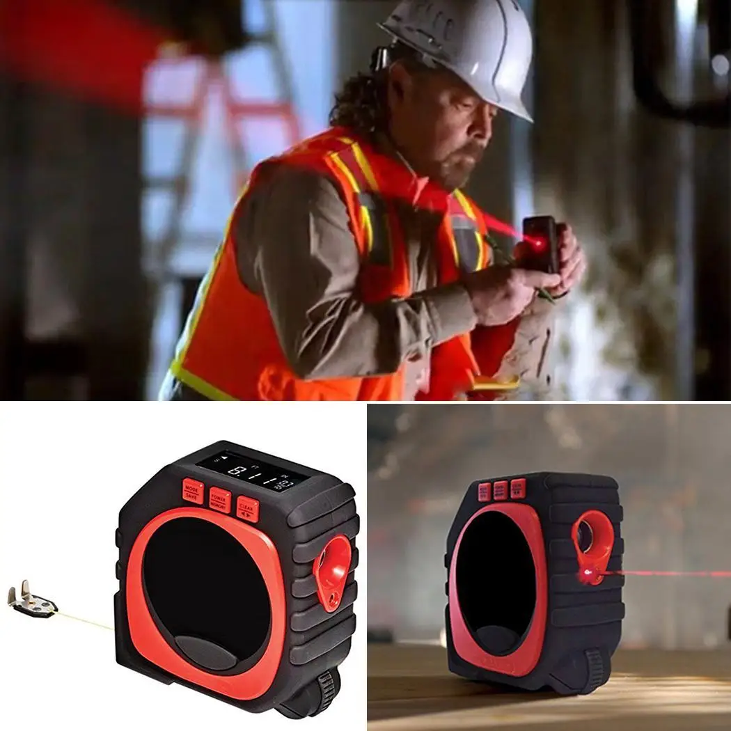 Laser LED Digital Display 2 in 10000mm 1 0.01mm Tape Measure Black red 235g Multi-function Measuring Tape
Laser LED Digital Display 2 in 10000mm 1 0.01mm Tape Measure Black red 235g Multi-function Measuring Tape