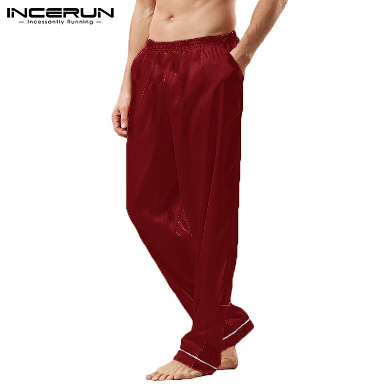 Fashion Pajamas Bottoms Mens Silk Satin Pants Lounge Sleep Pyjamas Solid Elastic Wasit Loose Pantalon Hombre Casual Trousers
Fashion Pajamas Bottoms Mens Silk Satin Pants Lounge Sleep Pyjamas Solid Elastic Wasit Loose Pantalon Hombre Casual Trousers