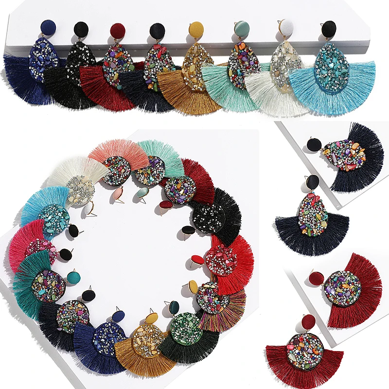 Bohemia Circle Water Drop Round 1Pair Exquesite Tassel 28 Colors Graceful Wedding Drop Earring Candy Color Crystal Gifts Resin
Bohemia Circle Water Drop Round 1Pair Exquesite Tassel 28 Colors Graceful Wedding Drop Earring Candy Color Crystal Gifts Resin